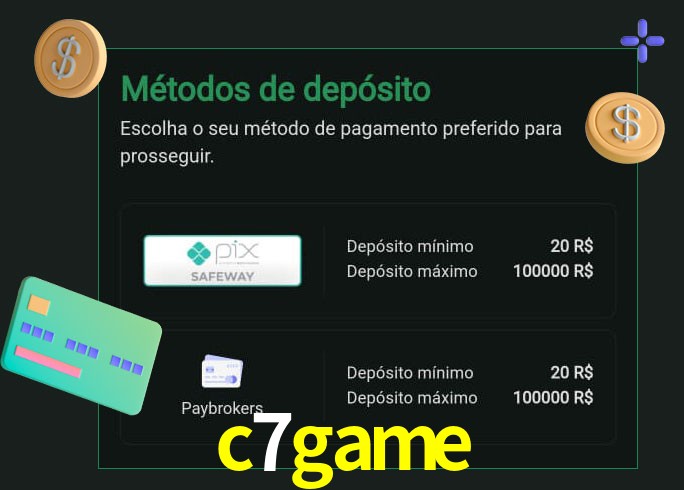O cassino c7game oferece uma grande variedade de métodos de pagamento